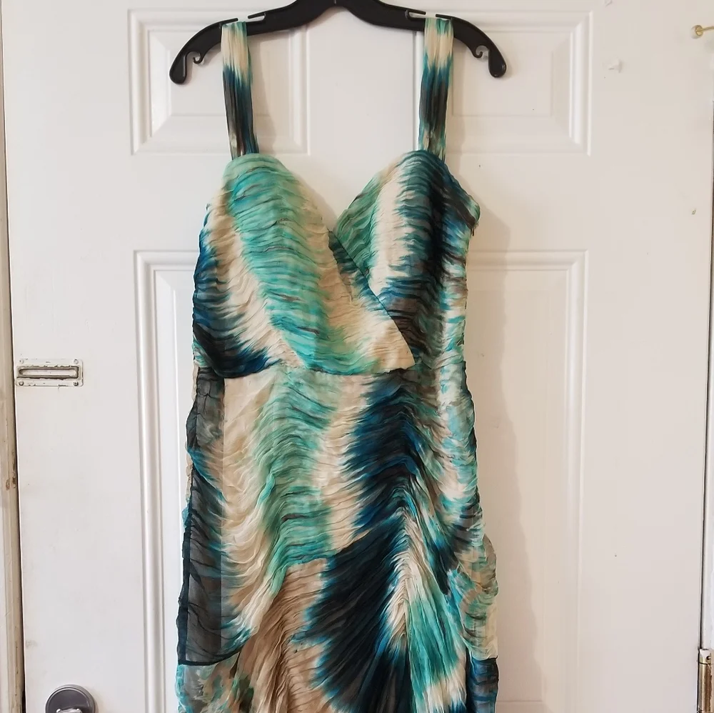 Marsoni 100% Silk Sleeveless Pleated  Dress Sz 14